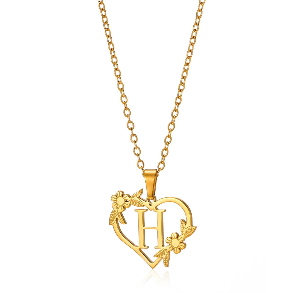 A-Z Initials Heart Pendant