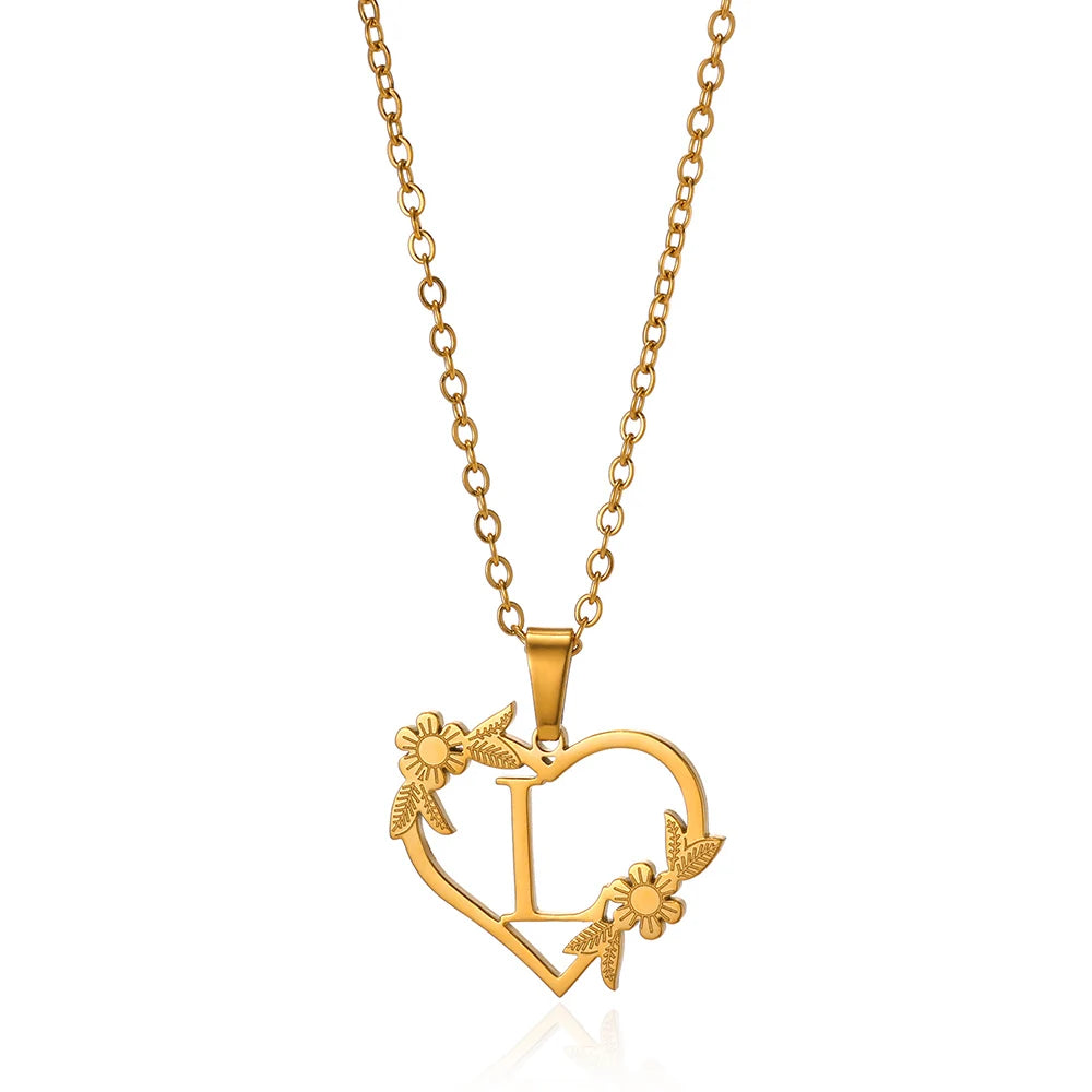 A-Z Initials Heart Pendant