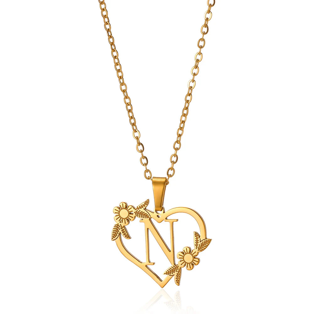 A-Z Initials Heart Pendant