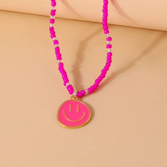 Cute Bohemia Smiley Face Necklaces