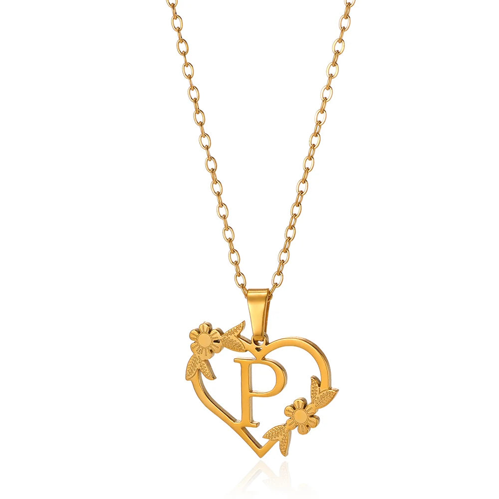 A-Z Initials Heart Pendant