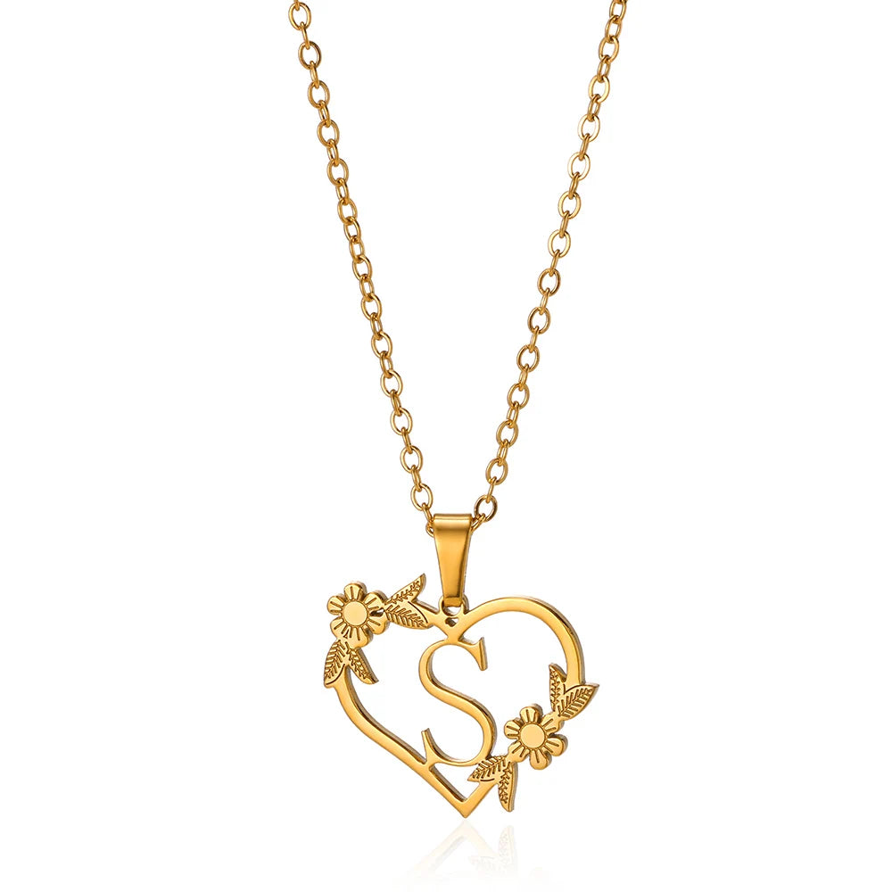 A-Z Initials Heart Pendant