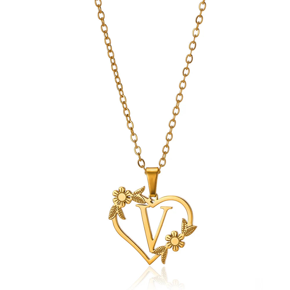 A-Z Initials Heart Pendant