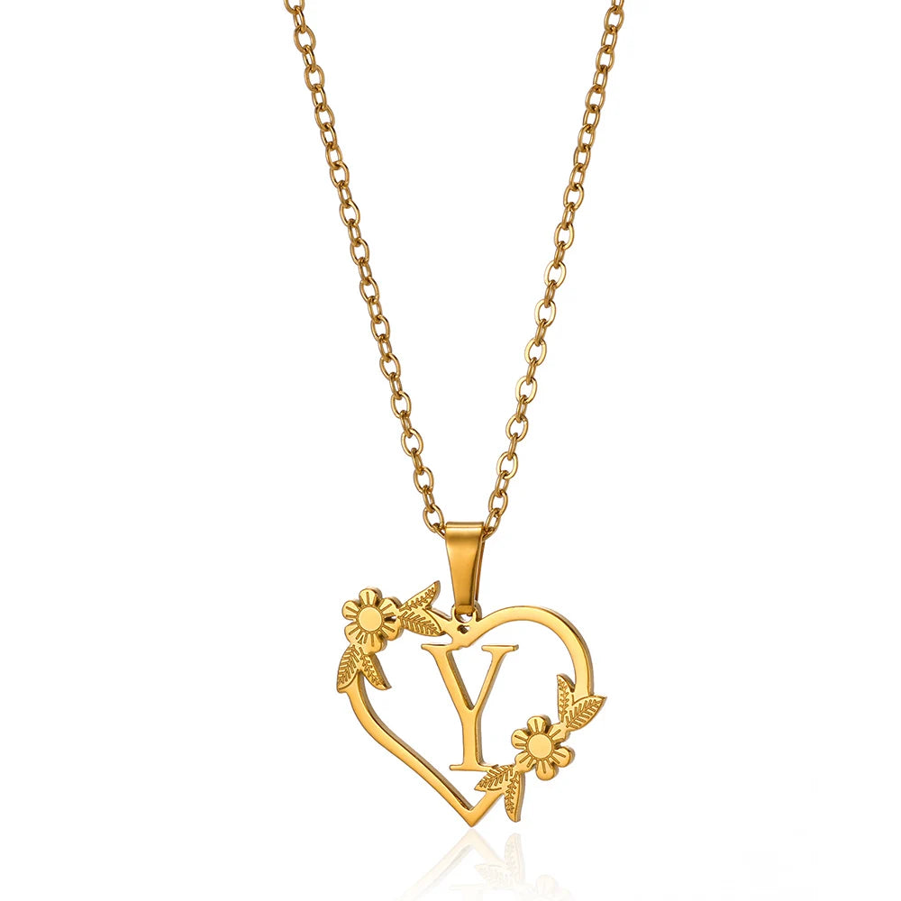 A-Z Initials Heart Pendant