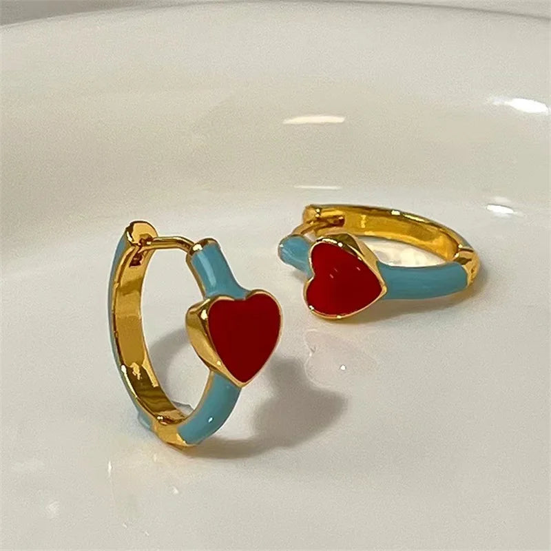 Enamel Hoop Earrings