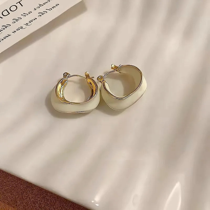 Enamel Hoop Earrings