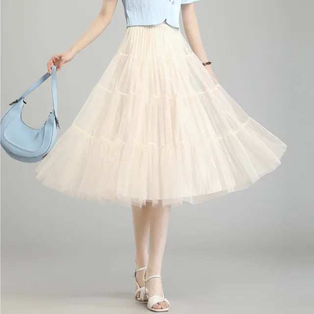 Cake Gauze High Waist A-line Skirt