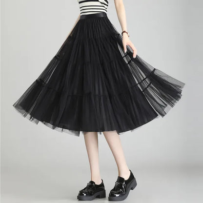 Cake Gauze High Waist A-line Skirt