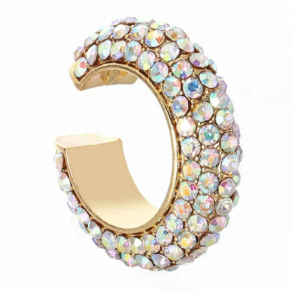 C-Shape Colorful Rhinestones Ear Clips