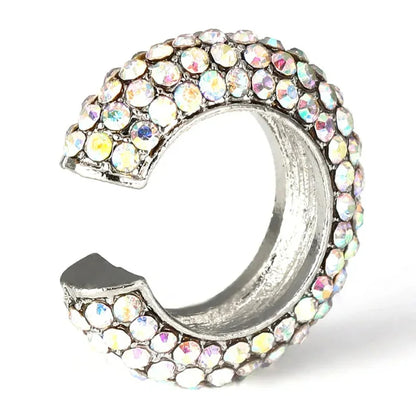 C-Shape Colorful Rhinestones Ear Clips