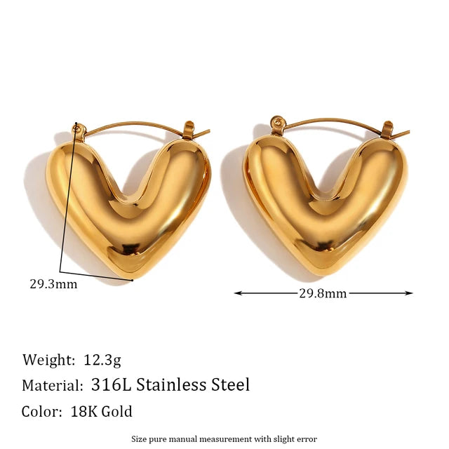 Hollow Heart Stud Earrings