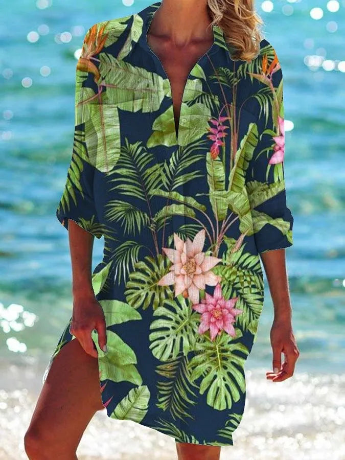 Bohemian Tropic Green Tropical Blouse