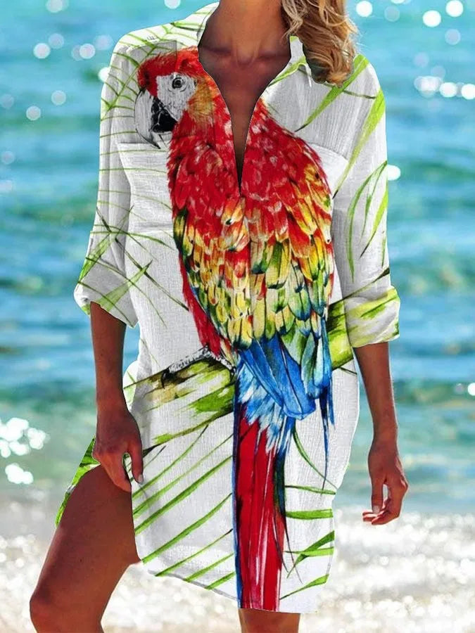 Bohemian Tropic Parrot Blouse