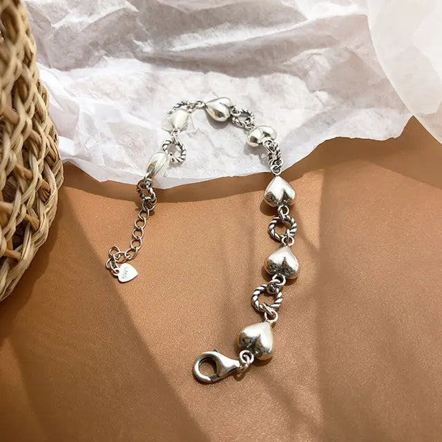 925 Sterling Silver Heart Bracelet